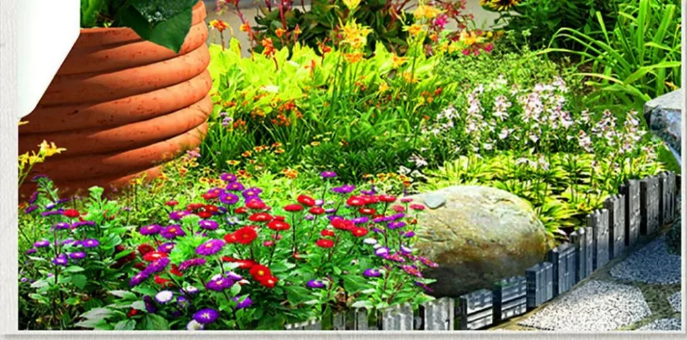 3d обои для ванной комнаты интерьер окно настенная роспись фото рисования