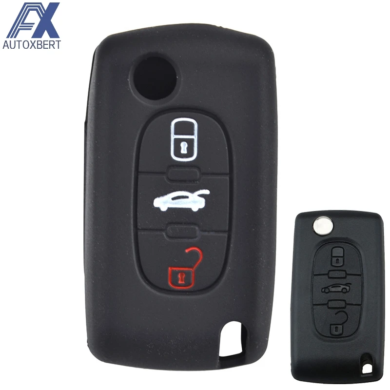 AX для Citroen C4 C5 C6 Picasso Peugeot 207 307 308 607 CC CW 3 кнопки силиконовый Автомобильный Брелок