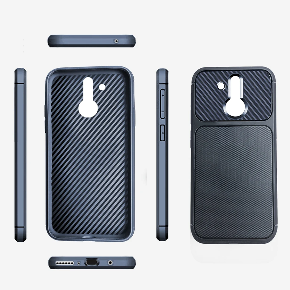 Armor Shockproof Phone Case For Huawei Mate 20 Lite Power Cover Pro Carbon Fiber TPU Silicone Back Cases |