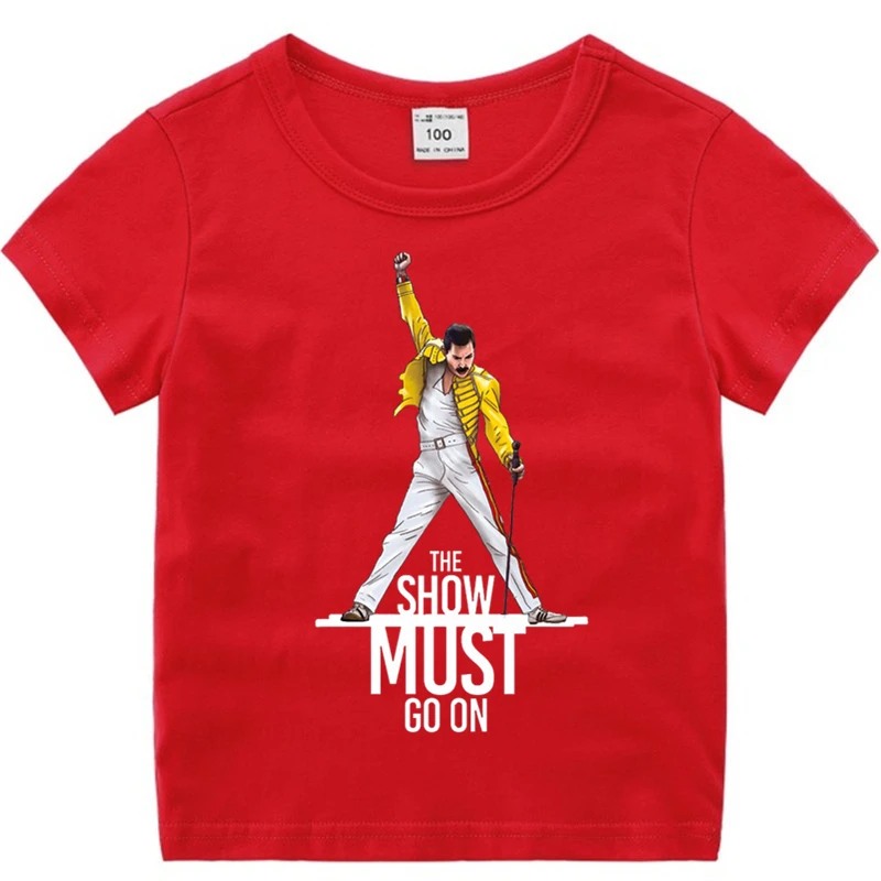 T44-red Детские хлопковые футболки с изображением Меркурий и королевы мягкая черная футболка с короткими рукавами для мальчиков и девочек брендовая одежда для малышей Рождественская рубашка для мальчиков - Цвет: T44-red