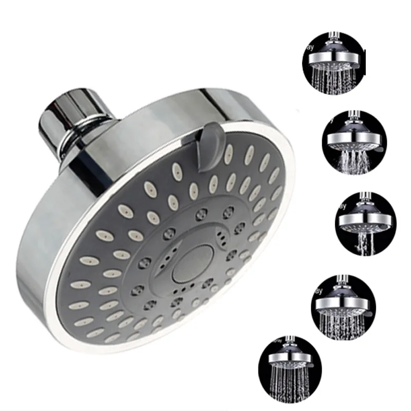 

Quality 4 inch 5 Functions Massage Small Shower Head Sprayer Silver & Black Bronze Water Saving Bath Shower Nozzle Douche
