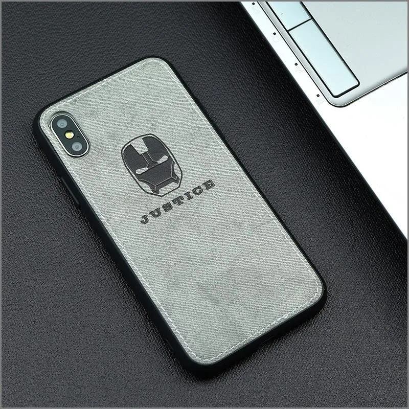 GreyIronMan Марвел Мстители ткань чехол для телефона для Iphone 7 8 6 6s Plus X Xs Max Xr паук ткань мягкий чехол DC Вселенная холст силиконовый чехол - Цвет: GreyIronMan