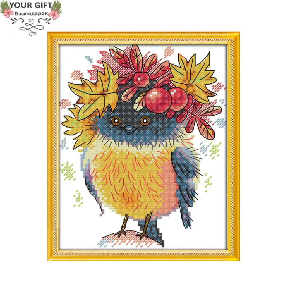 

Joy Sunday Bird DA119 14CT 11CT Counted Stamped Home Decor Autumn Bird Needlework Needlepoint Embroidery DIY Cross Stitch kits