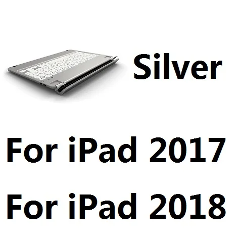 For 2018 17 Silver Беспроводная Bluetooth алюминиевая клавиатура чехол для iPad Air 1 2 Pro 9,7 iPad 9,7 дюймов Новинка - Цвет: For 2018 17 Silver