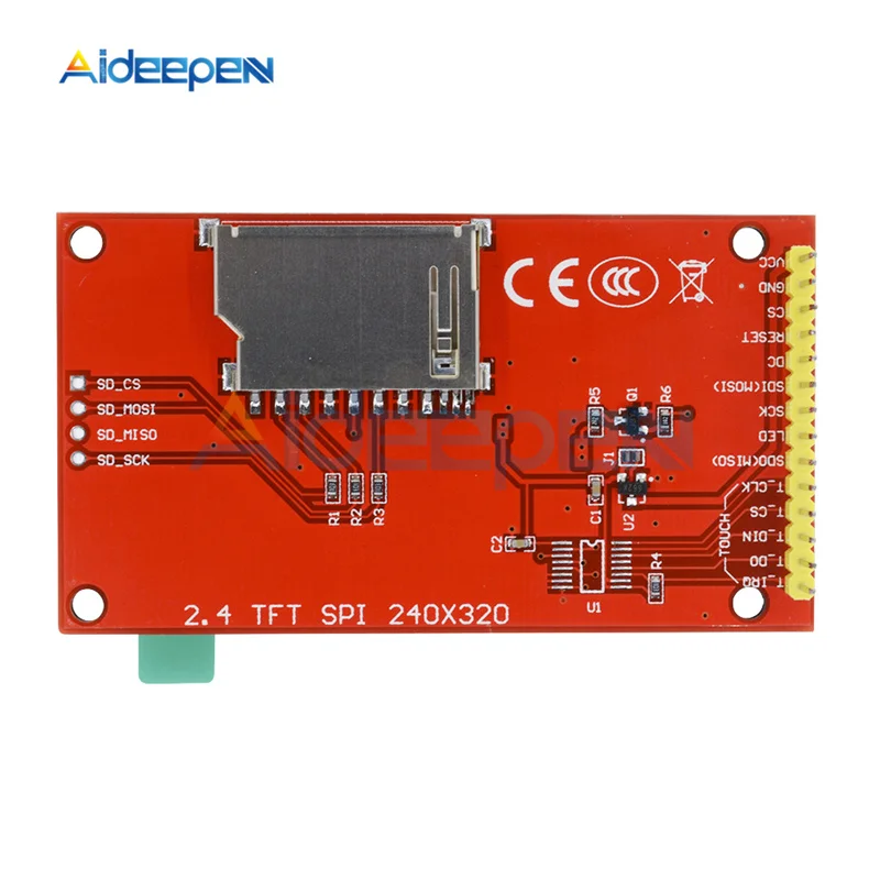 2 4 дюйма 240x320 SPI TFT LCD модуль последовательного порта 3 V 5V PCB адаптер Micro SD карта ILI9341