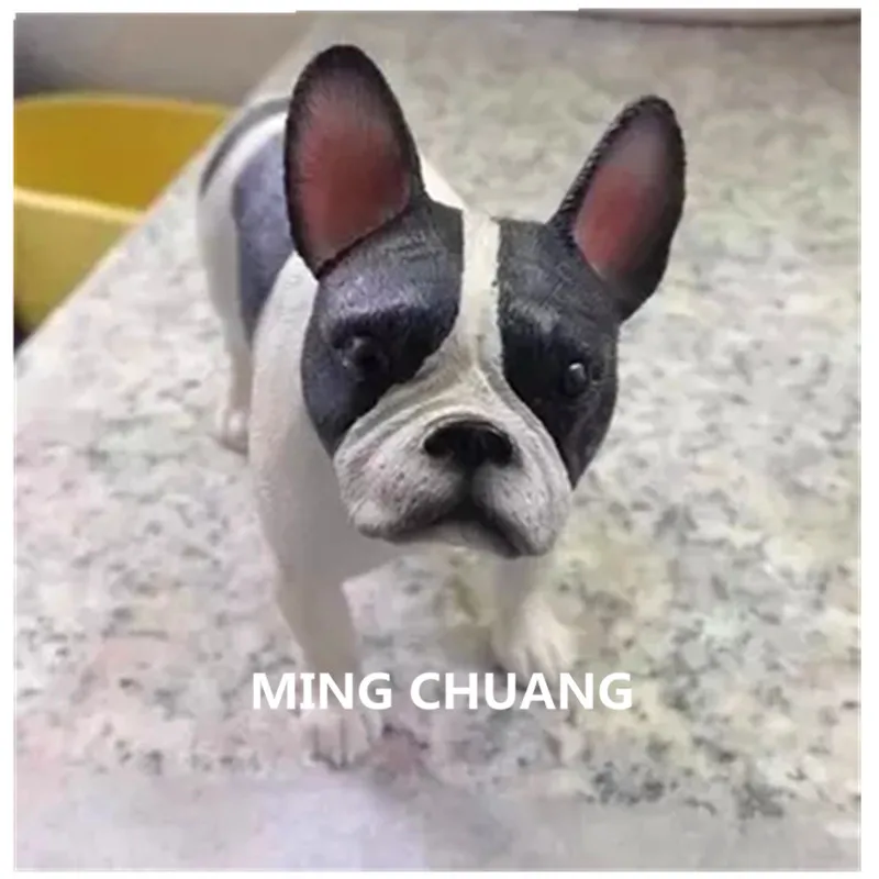 Cute Simulation Puppy Statue Medium-sized FRENCH BULLDOG Care for dogs Bust Resin Action Figure Collectible Model Toy 10.5CM | Игрушки и