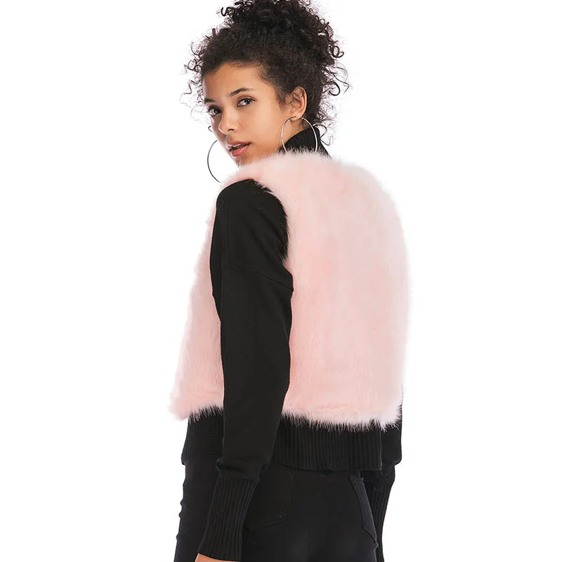 Женский жилет 2018 осень Европейский женский искусственный мех пальто плюшевое