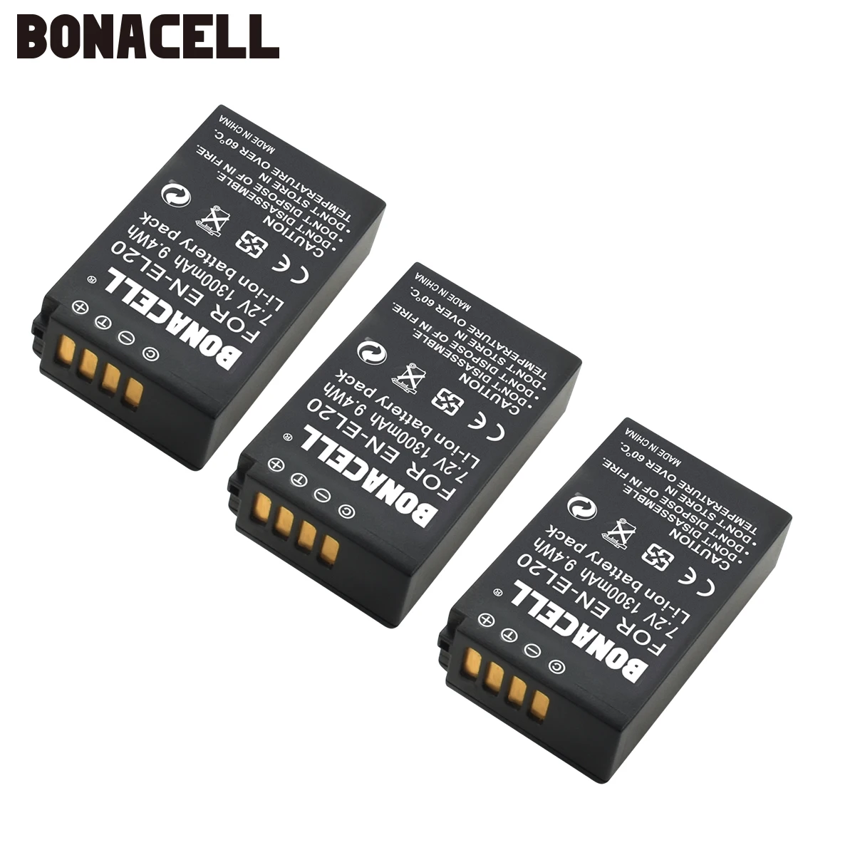3 Pack Battery Bonacell 7,2 V 1300 мА/ч, EN-EL20 RU EL20 ENEL20 Перезаряжаемые Камера Батарея для Nikon EN-EL20a 1 J1 J2 J3 S1 цифровой Камера L50 - Цвет: 3 Pack Battery