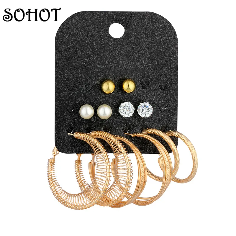 Серьги кольца женские круглые с искусственным жемчугом и кристаллами|fashion hoop