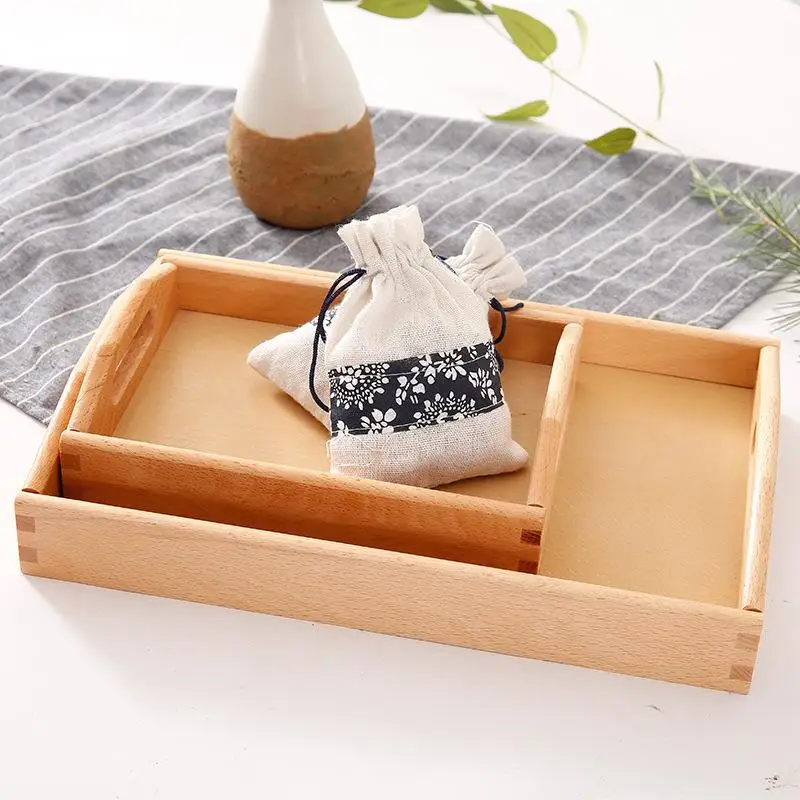 Прямоугольный натуральный деревянный поднос для хранения японский креативный