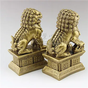 Фэн Шуй Смола Имитация Бронзы Лев талисман домашнего интерьера ювелирные