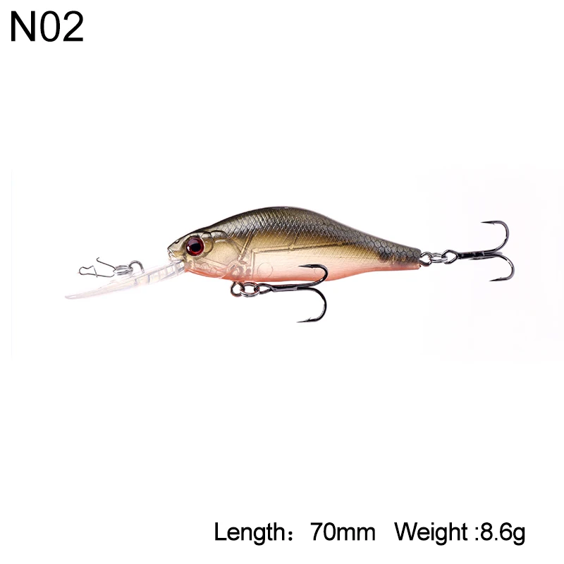 5271-7cm-8.6g-N02 Kingdom рыболовные приманки плавающие гольян 7 см 8,6 г 3D глаза воблеры Искусственные пластиковые жесткие приманки рыболовные снасти 5271 - Цвет: 5271-7cm-8.6g-N02