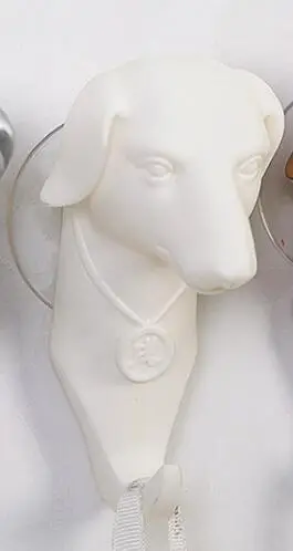 white dog sucker Крючки для ключей органайзер для хранения декоративные крючки украшения для дома аксессуары настенный держатель для ключей вешалка для одежды органайзер вешалка присоска - Цвет: white dog sucker