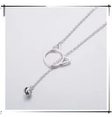 Shuangshuo Elegant Bar Link Chain Long Necklaces Women Boho Geometric Necklaces& Pendants Round Bar Choker Necklace Friendship