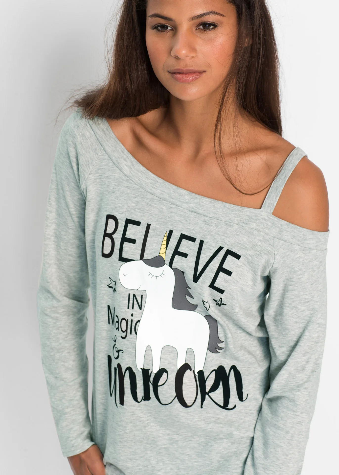 Slash Воротник печати Футболка для женщин осень 2018 г. Новинка Лидер продаж Модные