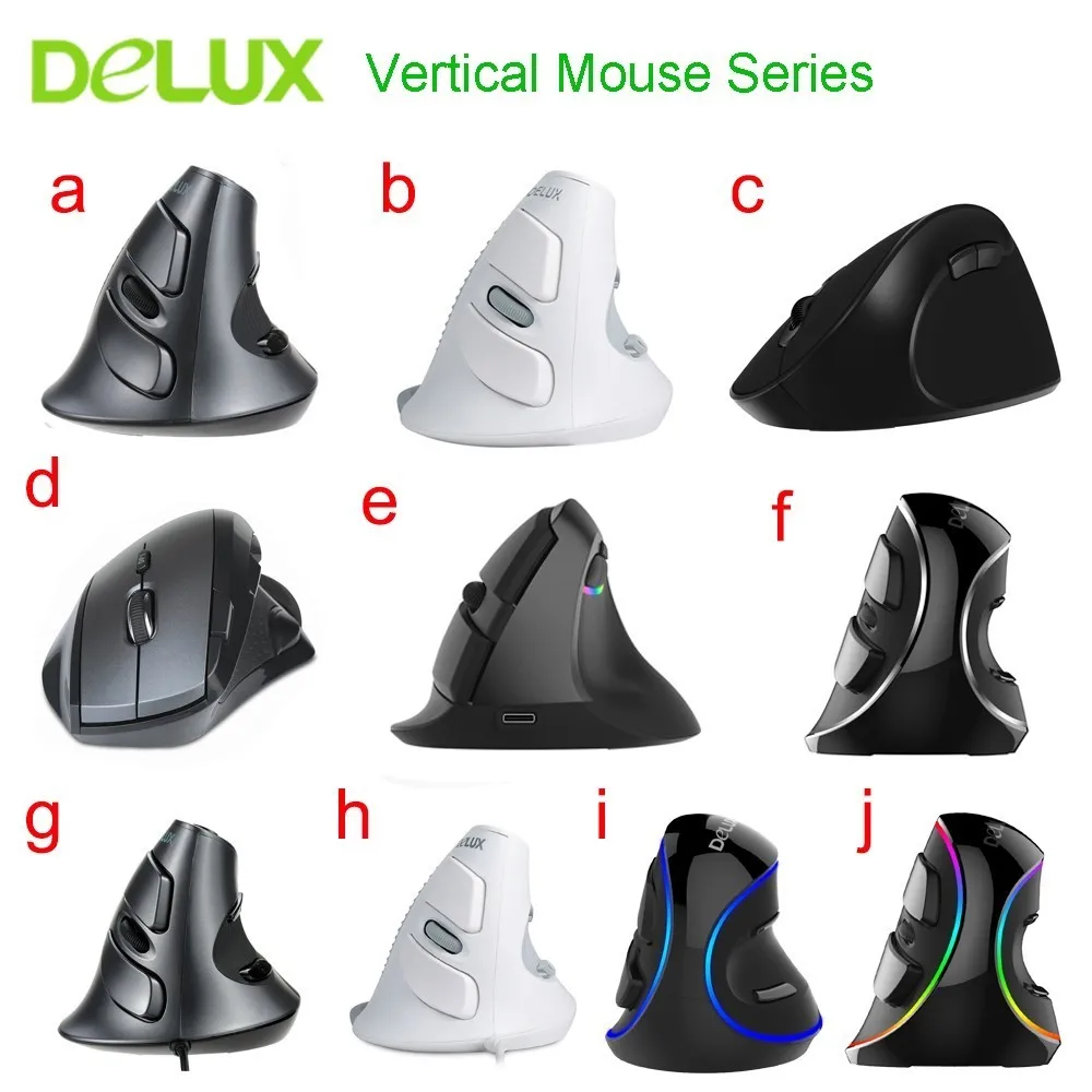 

Delux Ergonomic Vertical Gaming Mouse Series USB Optical Computer Mause Office Wrist Healthy Mouse 2400DPI Gamer Mice For Laptop