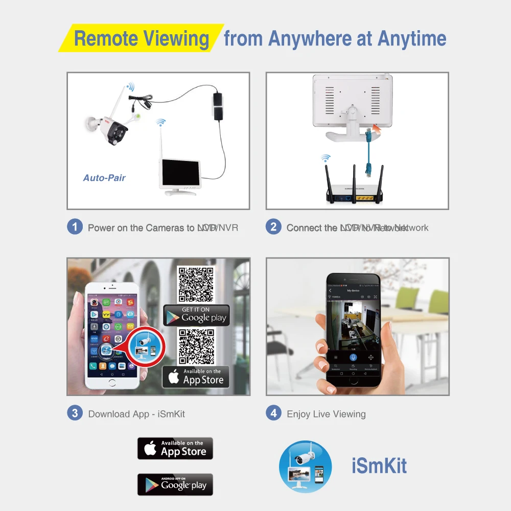 Беспроводная система видеонаблюдения Tonton 8 каналов 1080P 10 1 дюйма 2 МП Wi Fi IP камера