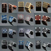 dy new luxury jewelry brand of high grade mahogany carbon fiber retro pattern cufflinks mens shirts cufflinks free shipping