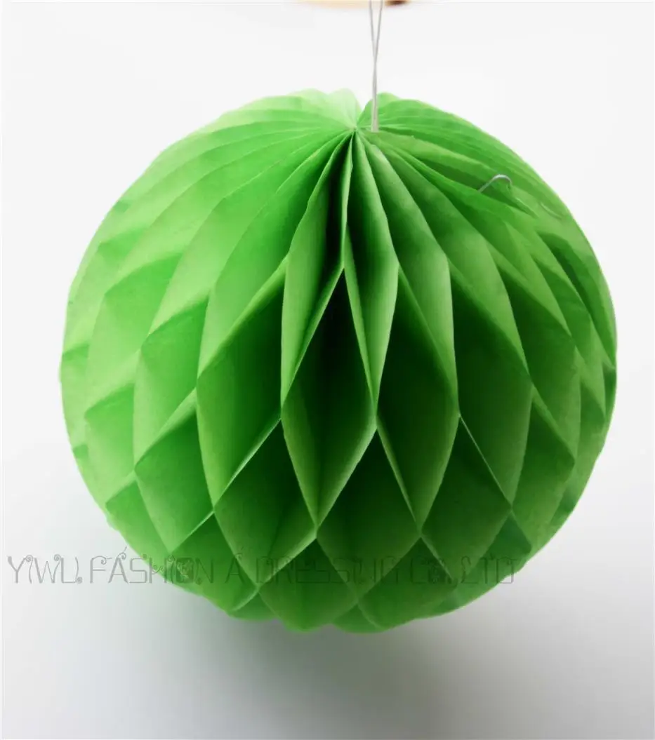 

Free Shipping 15pcs/lot 6inch (15cm) Light Green Round Paper Honeycomb Balls Wedding Decorations