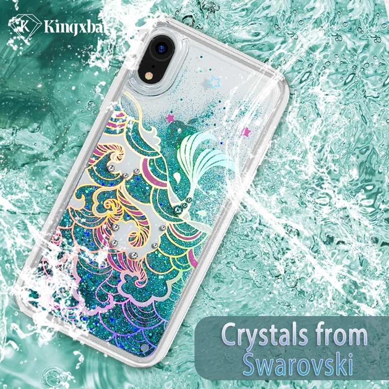 KINGXBAR для iPhone XR Case Quicksand чехол крышка антидетонационных iPhoneXR Обложка Симпатичные