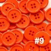NO9 Orange 80 шт./лот Размер: 15 мм яркие цвета модные смолы кнопки для рукоделия 4 отверстия объемные кнопки для одежды Швейные аксессуары(SS-674 - Цвет: NO9 Orange