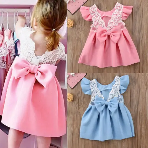 

Baby Girl Tops Bow Dresses Kids Lace Ball Gown Tutu Party Dress Sundress Kids Baby Girls Toddler Princess Clothing 3M-3T