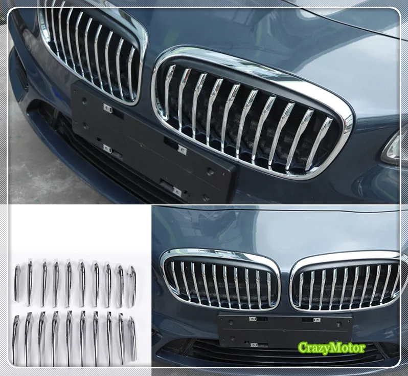 

For BMW 2 Series Active Tourer F45 F46 2015-2017 Ordinary/Sport Model Chrome Auto Middle Center Grille Grill Cover 20/24*