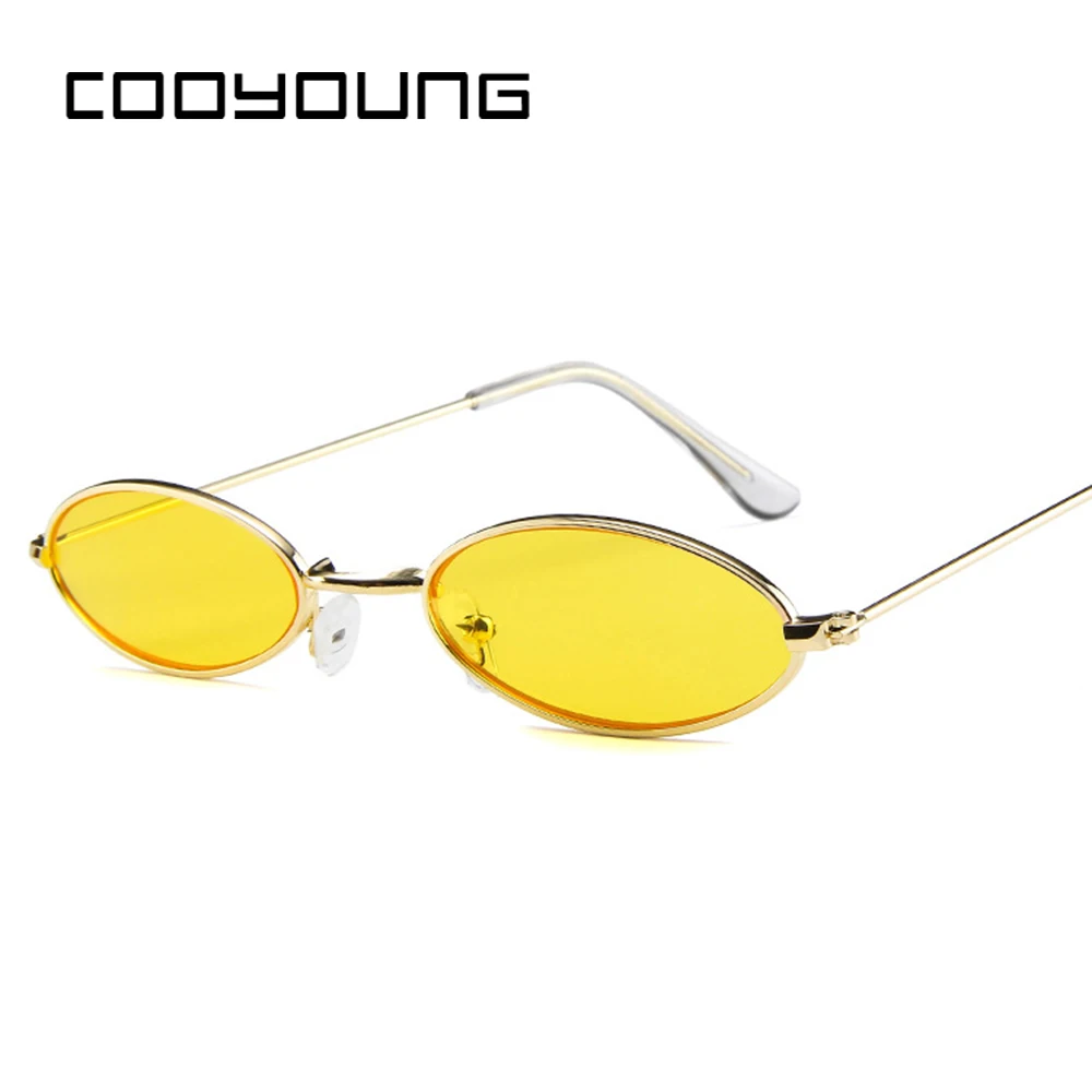 COOYOUNG 2018 модные маленькие овальные металлические солнцезащитные очки в стиле