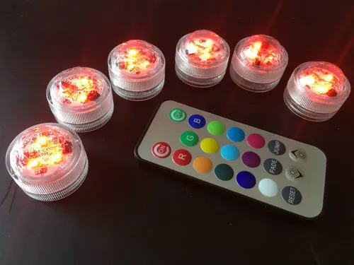 12 шт./лот с дистанционным управлением smd чайный светильник погружной Floralyte tealight
