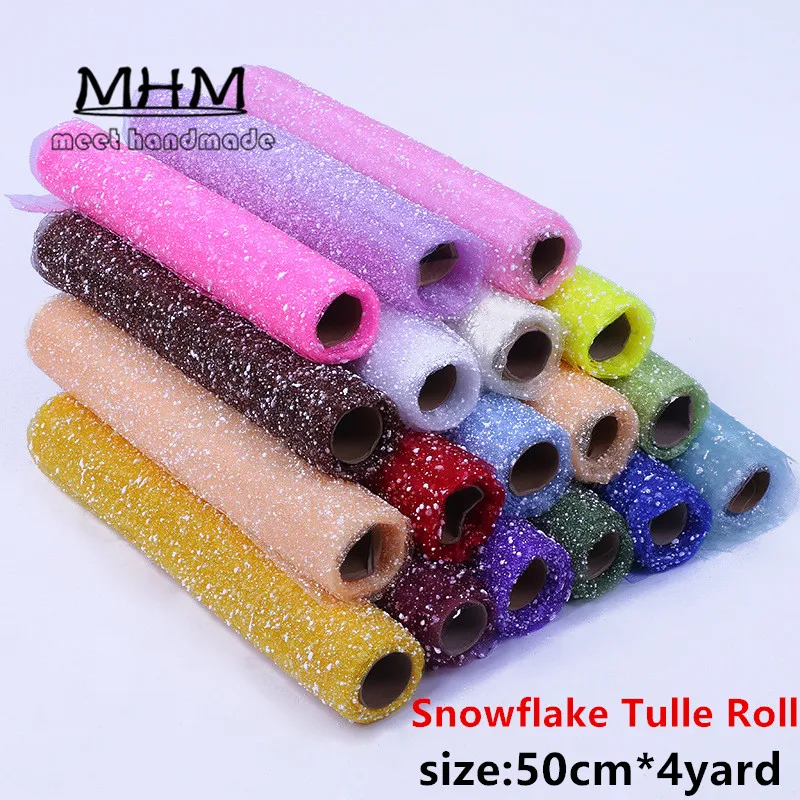 Снежинка тюль рулон Упаковка цветов украшение ткани катушка пачка вечерние