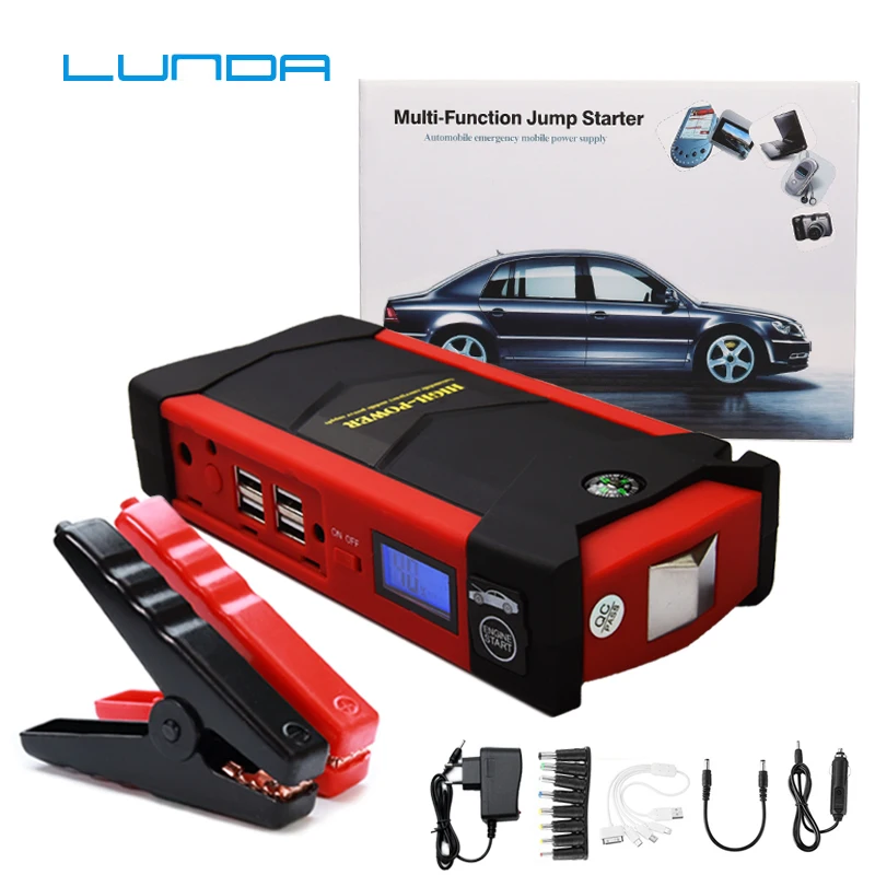 LUNDA Multi-function В 12 бензиновый дизельный автомобильный прыжок стартер 4USB power Bank Мини