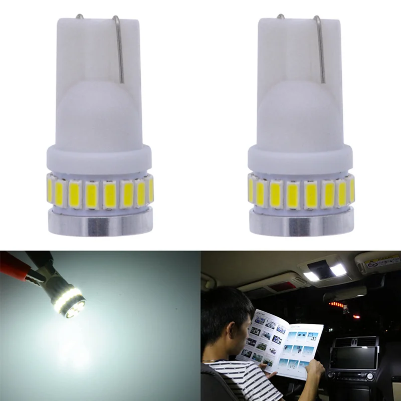 Katur 2шт T10 светодиодный лампы 3014 24SMD 168 175 194 921 2825 светильник для замены автомобиля