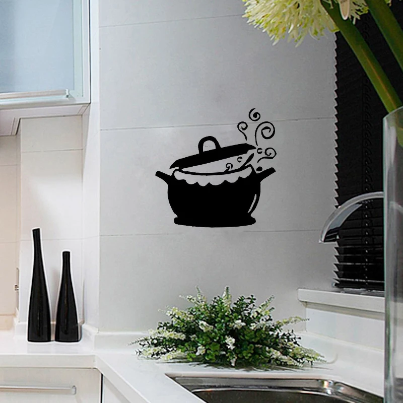Оригинальные Виниловые Настенные стикеры в виде супа для кухни ресторана