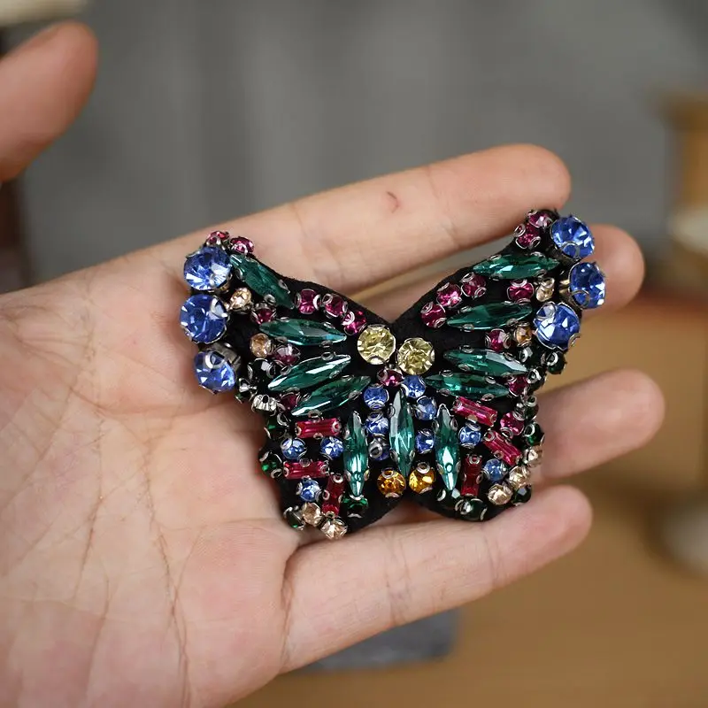 Патчи Стразы с бабочками патчи кристаллами и бисером для одежды нашивки на