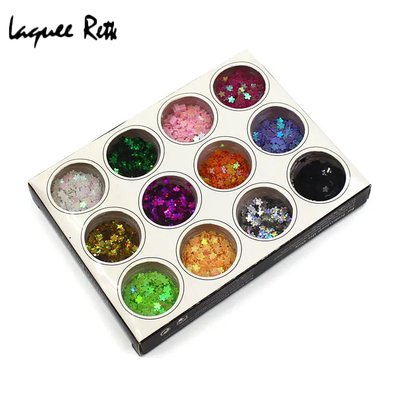 12 цветов дизайн ногтей акриловый 3D слива формы блестки украшения DIY салон красоты