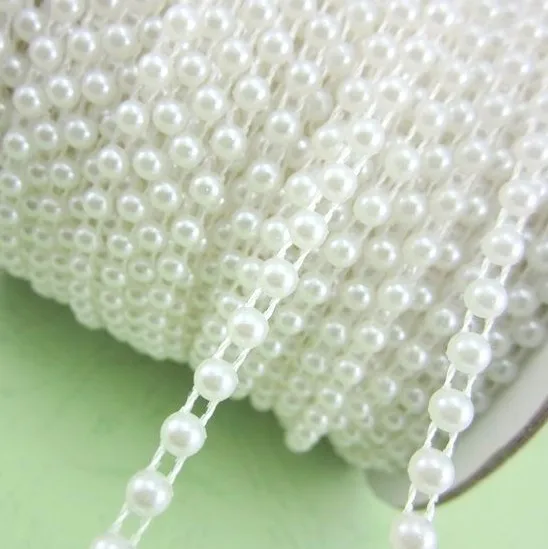 Полукруглая цепочка из АБС пластика с имитацией жемчуга 2 метра|chain for diy|chains craftschain