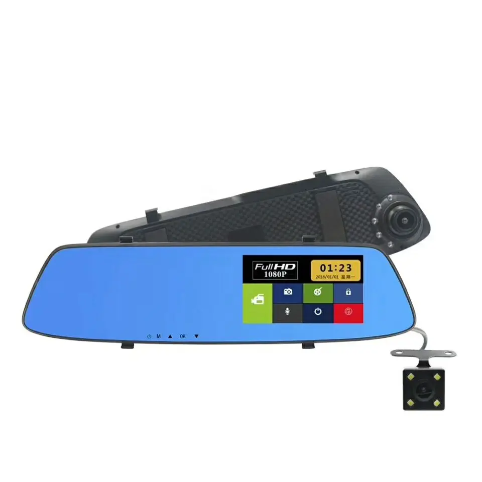 4.3 Inch 720P Car DVR Dual Lens Touch Screen Rearview Mirror Video Recorder Dash Cam Parking Monitor G sensor Night Vision H43 | Автомобили