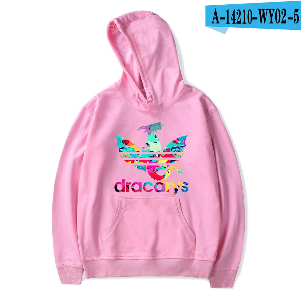 Dracarys толстовки и кофты с принтом аниме-Толстовка Осень г. Игра престолов Кофты для мужчин/wo мужчин негабаритных японский пальто - Цвет: Pink