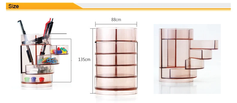 Настольное хранилище многофункциональный прозрачный пенал Четырехслойный