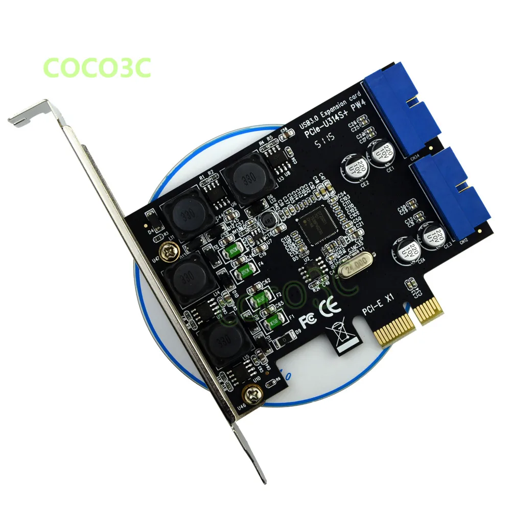 PCI Express 2 порта 19Pin USB 3 0 карта e для внутреннего 20Pin папа Порты адаптер PCIe расширение
