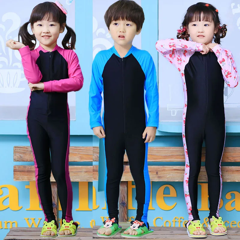 Детский слитный купальник с длинным рукавом на Возраст 3 10 лет|boys swimwear one piece|kids