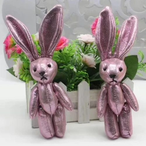 Pink Rabbit Plush 50 шт./партия Kawaii Кролик плюшевый игрушки цветок кролик мягкие игрушки животные Маленькая подвеска на телефон сумки подарки для свадьбы GMR053 - Цвет: Pink Rabbit Plush