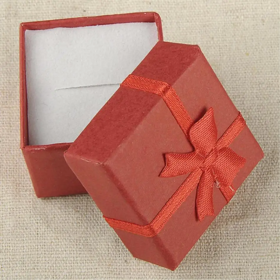 

Cheap Sale Cheap+ Muti-colore Gift Box for Jewelry 4*4 *3cm Display Paper Gift Ring Box Square Package Bowknot Case