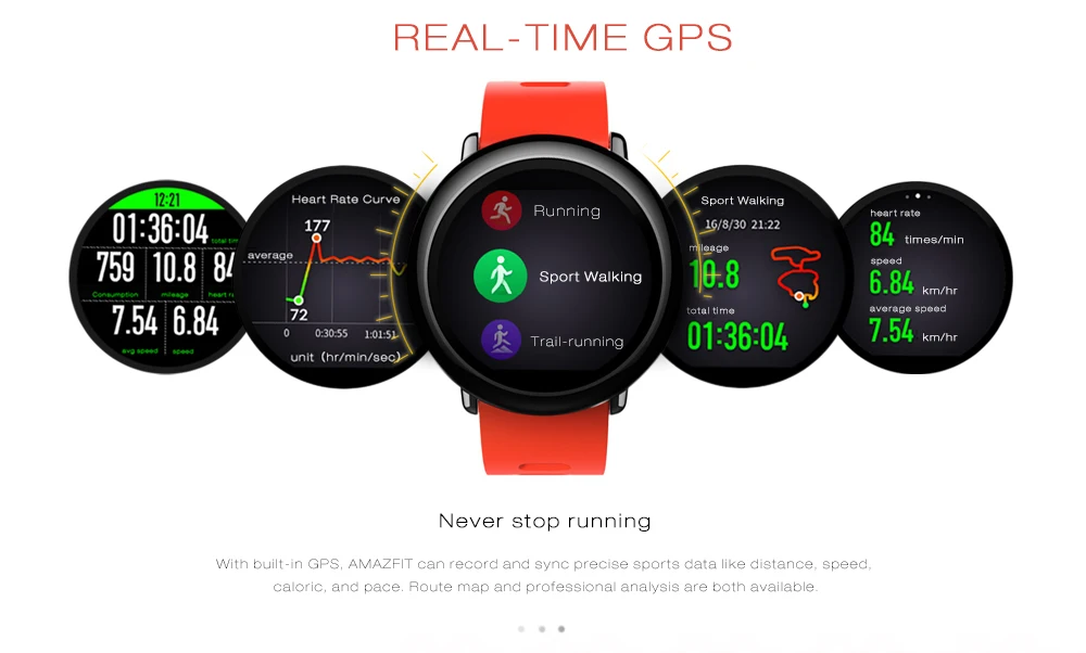 Смарт часы xiaomi Huami AMAZFIT монитор сердечного ритма фитнес браслет умные Relogio Inteligente