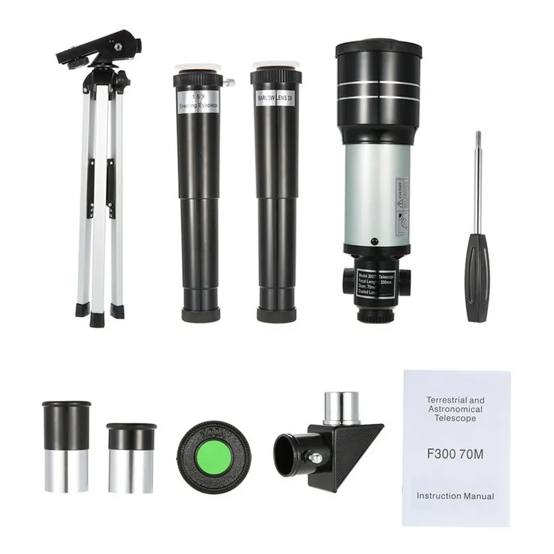 Visionking 70/300mm Refractor Astronomical Telescope 150X Space Sky Moon Observation Monocular Astronomy Scope With Trpod images - 6