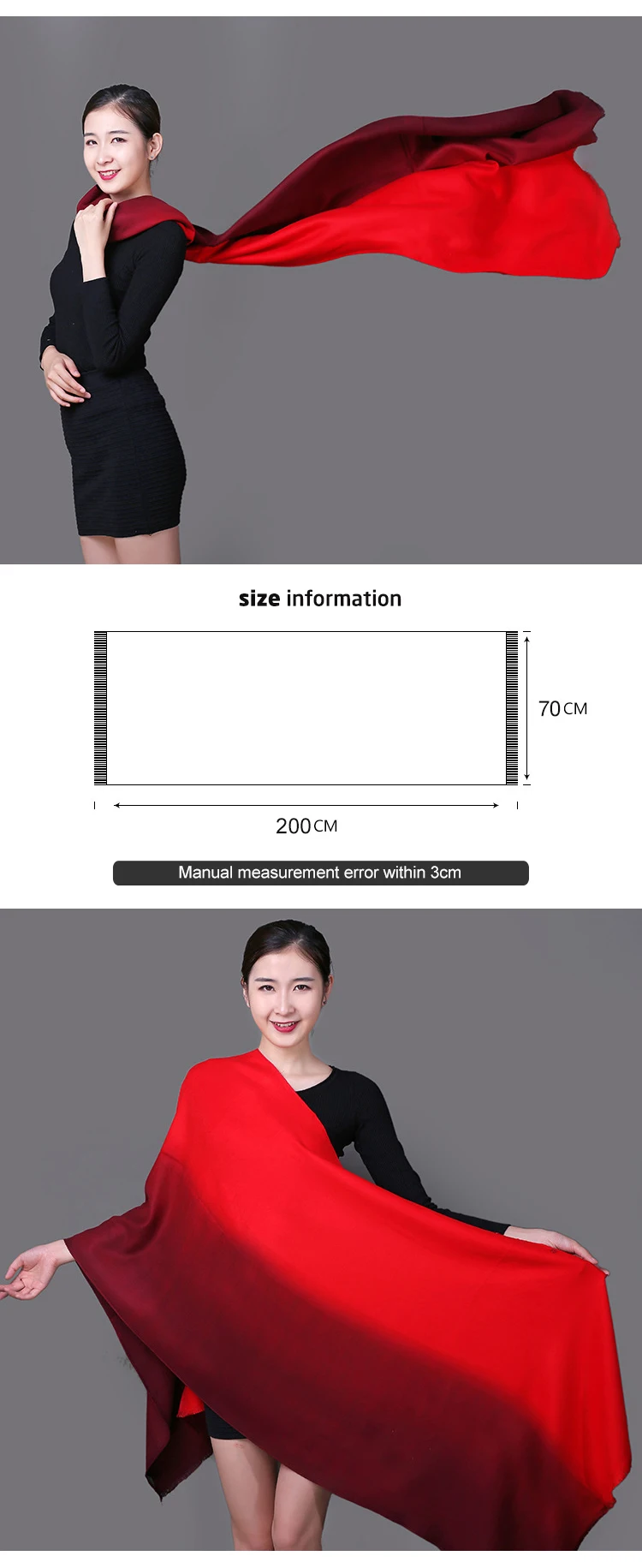 Mingjiebihuo Новые Модные осенние и зимние женские толстые теплые удобные высокое качество длинный вязаный шарф двойного назначения шаль
