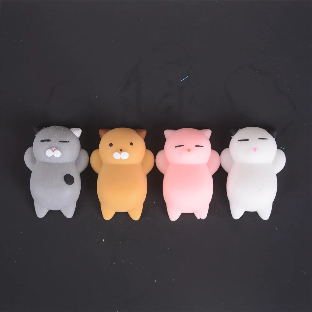 

3D Cute Soft Cats Squishy Toys Phone Strap For Mobile Phone Kawaii Marshmallow Finger Pinch Squeeze Soft Silicone Gel Lovely Toy
