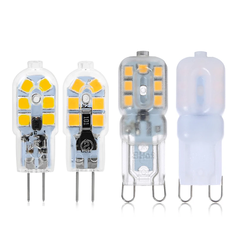 Светодиодная лампа G4 G9 3 Вт 5 220 В перем. Тока 12 SMD2835 молочная/прозрачная сменная