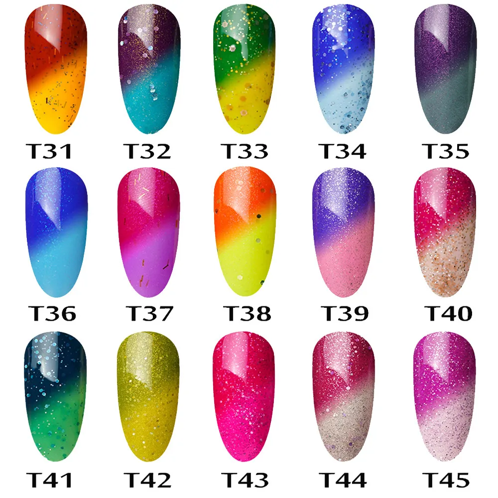 7 мл меняющий Цвет Гель-лак для ногтей Дизайн отмачиваемый УФ светодиодный