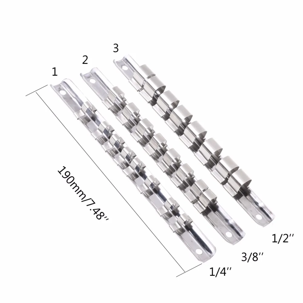 OOTDTY держатель для гнезда 1/4 &quot3/8&quot 1/2 &quotс 8 зажимами на рельсах органайзер